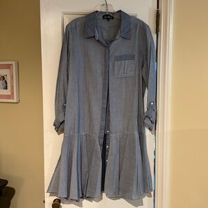 Sam Edelman cotton dress shirt dress with peplum